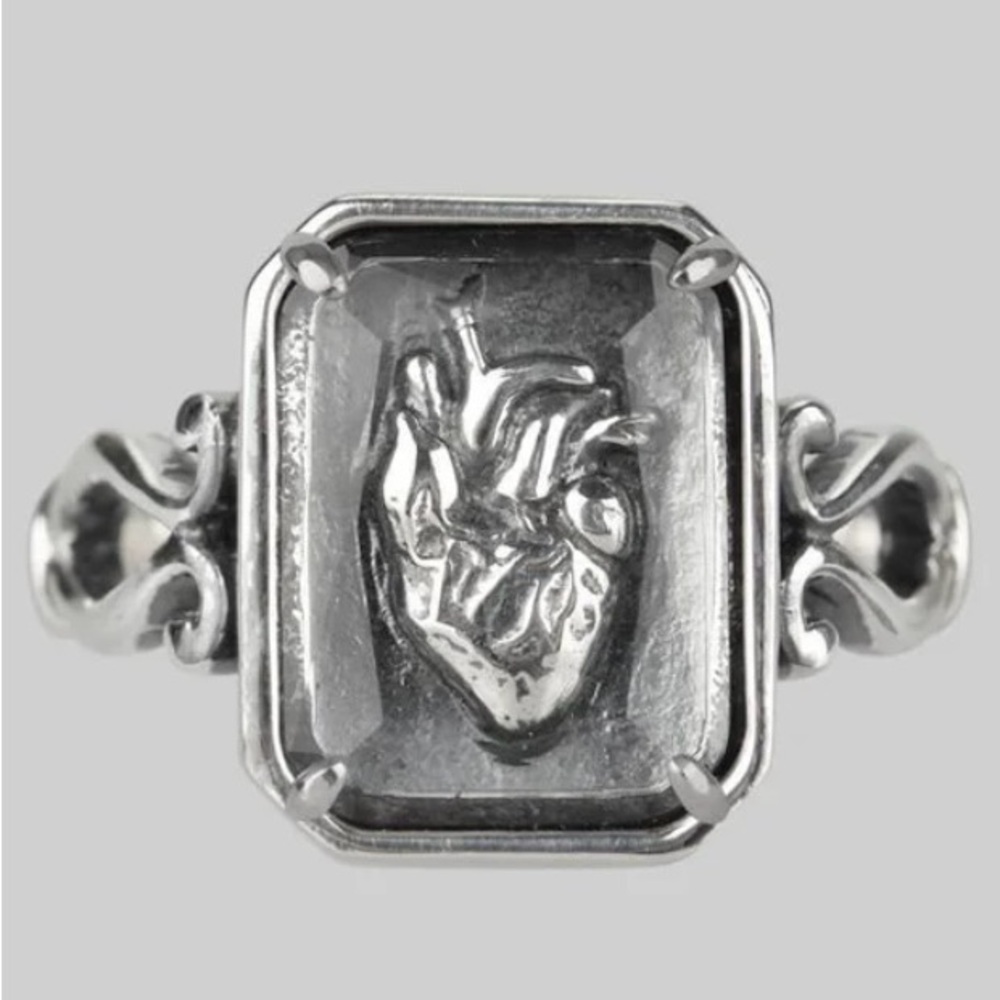 Regal Rose Sterling Silver Anatomical Heart Ring size 10